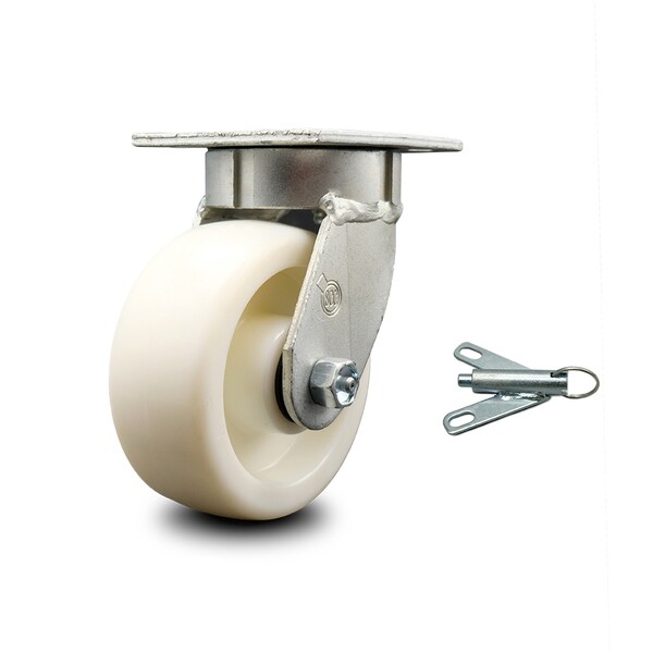 5 Inch Kingpinless Nylon Wheel Swivel Caster with Swivel Lock